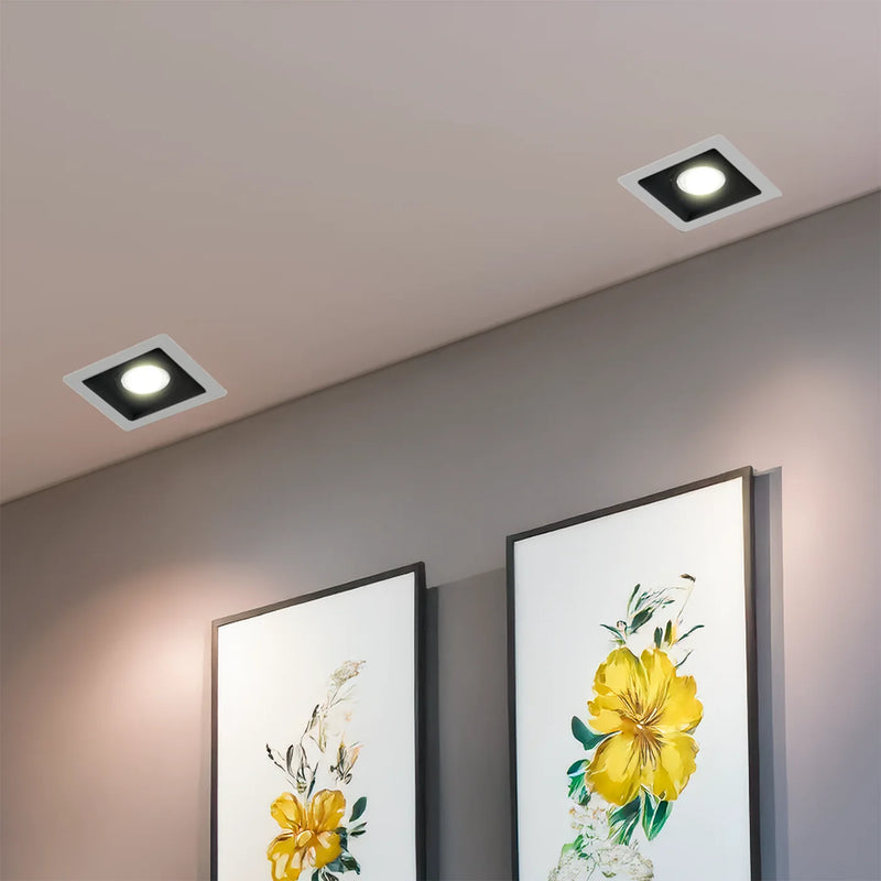 Suporte Recuado Embutido MR16 Quadrado – Design Sofisticado com Iluminação Direcionada