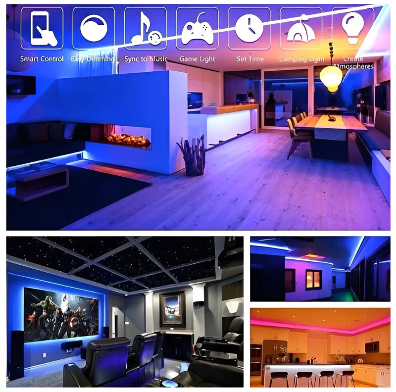 Fita LED RGB 5m com Fonte e Controle – Ambientes Mais Coloridos e Modernos com Estilo