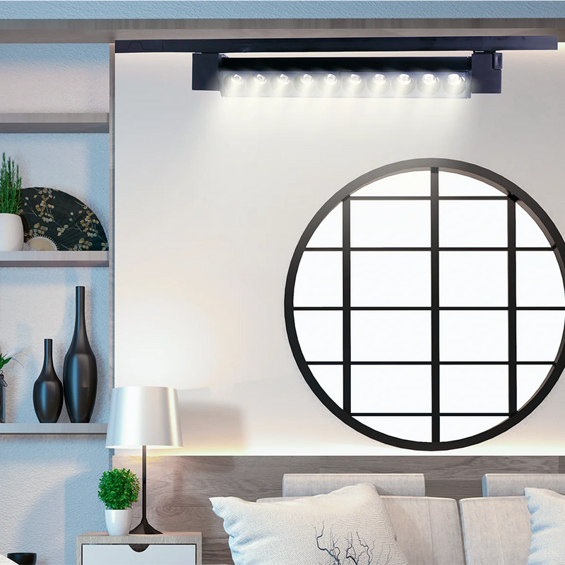 Luminária LED Linear Pontual para Trilho 10LED 20W Bivolt Preta – Iluminação Sofisticada e Eficiente