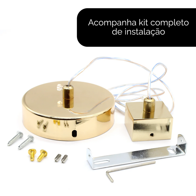 Lustre Pendente Cristal Bubble 8110-300 | LED Integrado 3 Cores | Design Sofisticado e Moderno