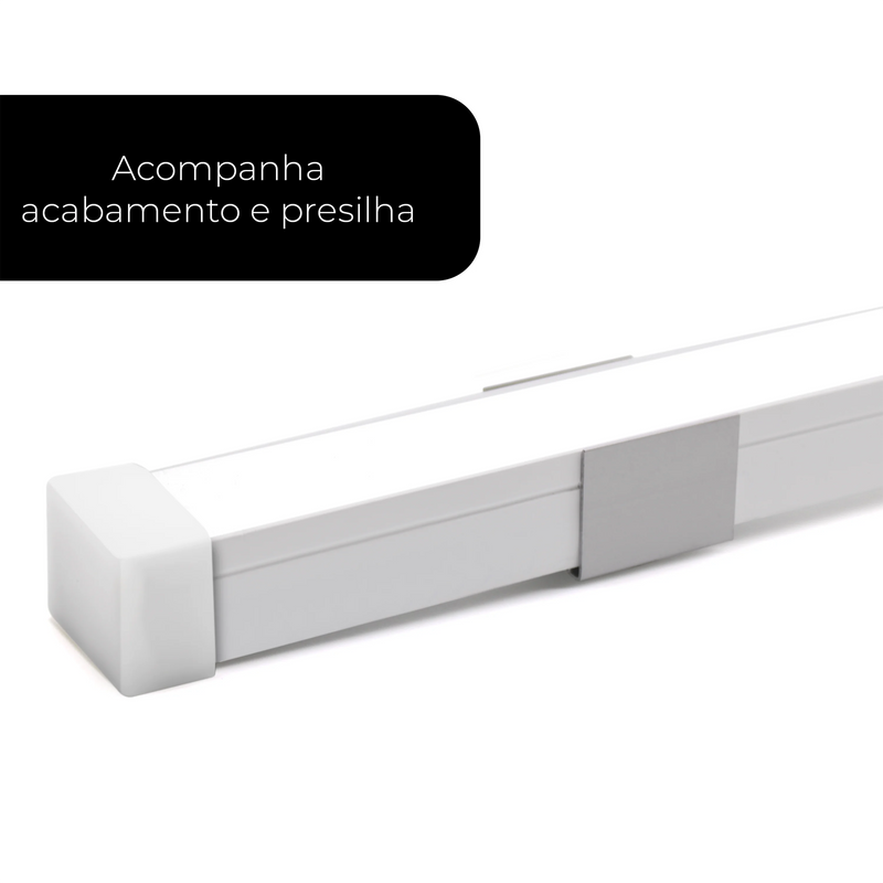 Perfil de Sobrepor em Silicone Flexível 12x12mm – Acabamento Profissional para Fitas de LED