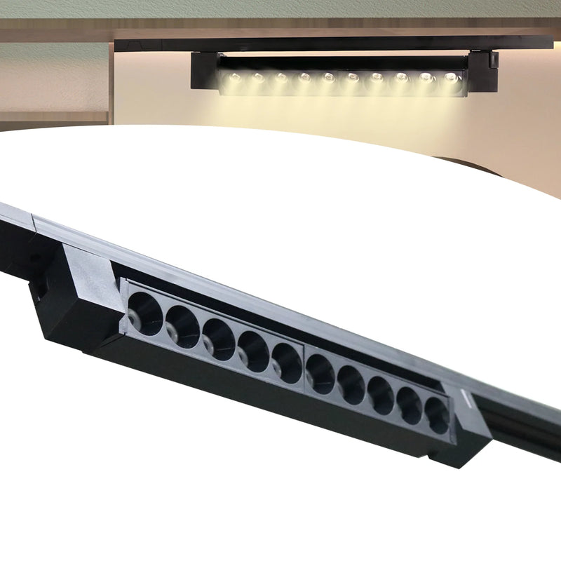Luminária LED Linear Pontual para Trilho 10LED 20W Bivolt Preta – Iluminação Sofisticada e Eficiente