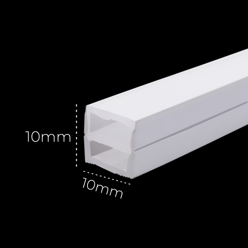 Perfil de Sobrepor em Silicone Flexível 10x10mm – Acabamento Profissional para Fitas de LED