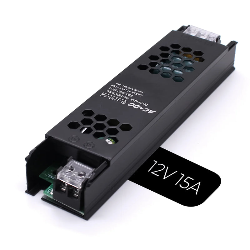 Fonte de Alimentação Chaveada 12V 15A 180W – Potência Máxima e Segurança para Seus Projetos