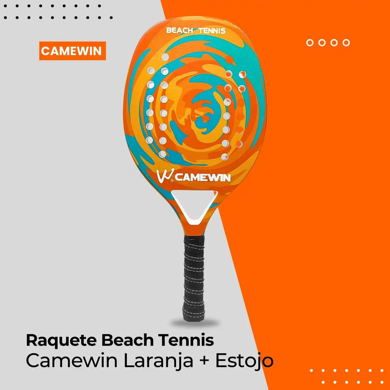 Raquete de Tênis de Praia Camewin Original Light – Fibra de Carbono e Fibra de Vidro com Capa Protetora