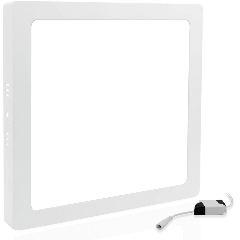 Kit com 6 Painéis LED 25W Sobrepor Quadrado – Luz Fria para Ambientes Modernos