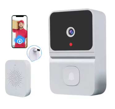 Campainha de Vídeo Inteligente Wi-Fi com Visão Noturna e App Premium Branco– Segurança, Conectividade e Praticidade na Palma da Sua Mão