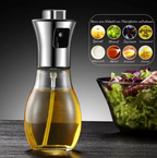 Spray Pulverizador de Azeite e Vinagre 200ml em Vidro e Inox – Precisão, Estilo e Saúde na Cozinha