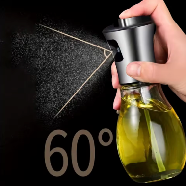 Spray Pulverizador de Azeite e Vinagre 200ml em Vidro e Inox – Precisão, Estilo e Saúde na Cozinha