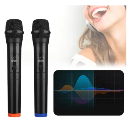 Kit com 2 Microfones Sem Fio Profissionais UHF – Modelo NMI-01 | Liberdade, Potência e Clareza Sonora