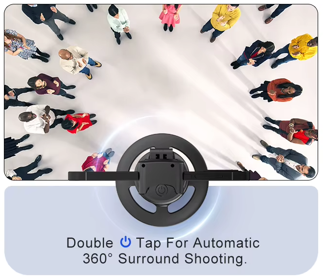 Suporte Inteligente com Rastreamento Automático 360° – Gravações Perfeitas Sem Mãos