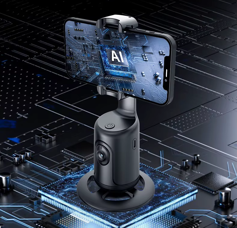 Suporte Inteligente com Rastreamento Automático 360° – Gravações Perfeitas Sem Mãos