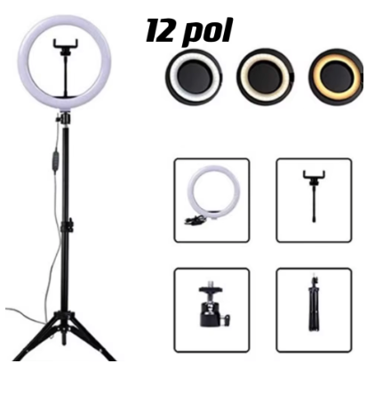 Kit Profissional Ring Light com Tripé 2,10m – Iluminação Perfeita para Fotos, Vídeos e Lives