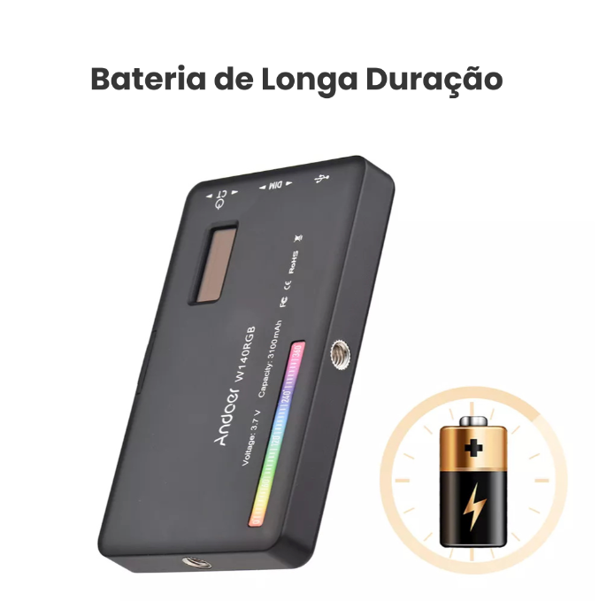 Luz LED Selfie Profissional W140 – Potência, Versatilidade e Criatividade em um Só Dispositivo