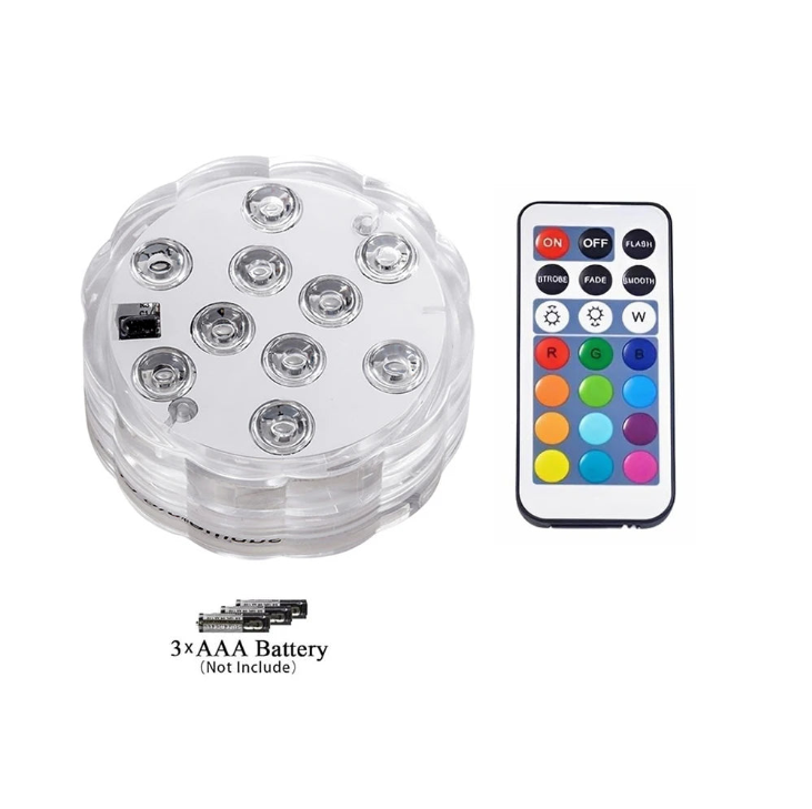 Luminária de Piscina RGB Sem Fio com Controle Remoto – Ilumine com Estilo e Tecnologia