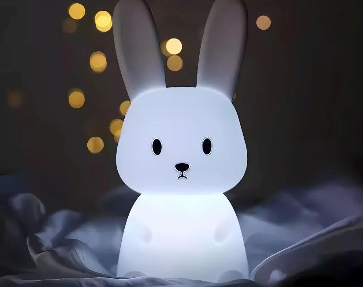 Mini Luminária LED Coelho em Silicone Touch Recarregável – Fofura que Ilumina