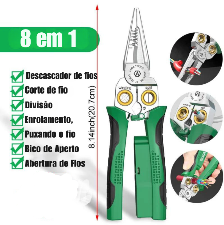 Alicate de Eletricista 8 em 1 – A Solução Completa para Trabalhos Elétricos