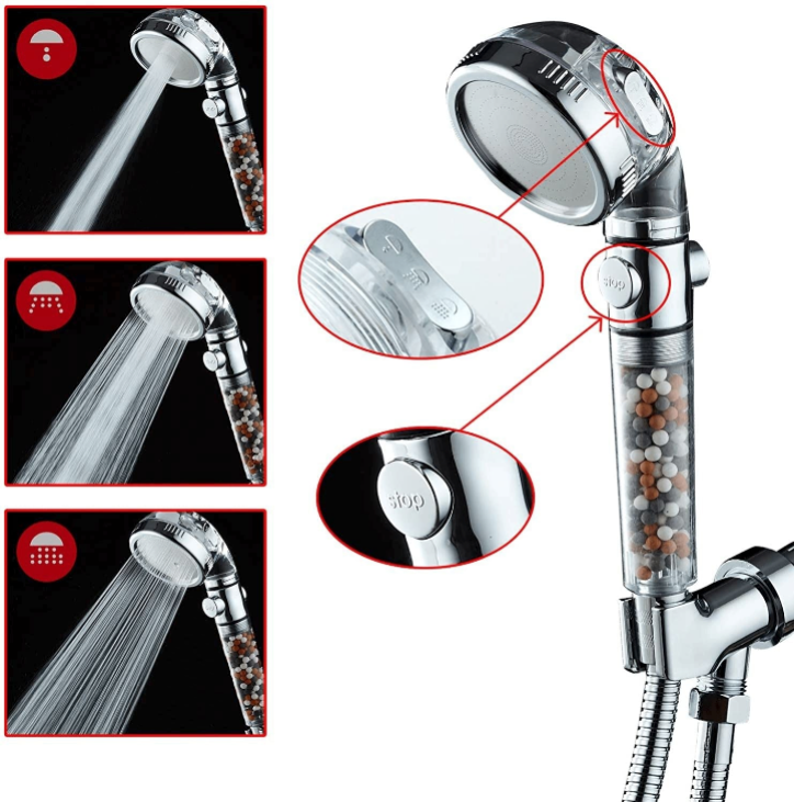 Chuveiro de Alta Pressão com Filtragem Iônica