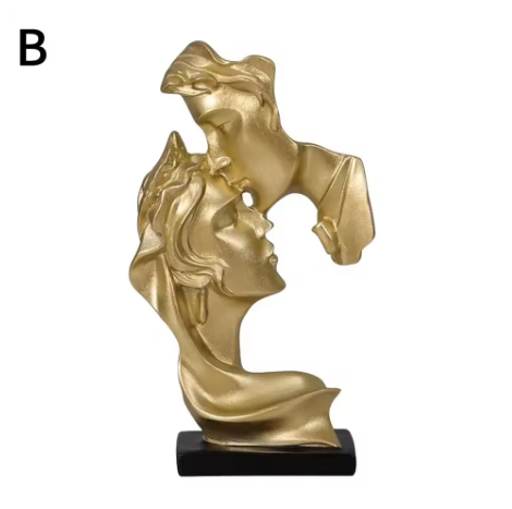 Estátua Amantes – Beijo Apaixonado em Estilo Nórdico