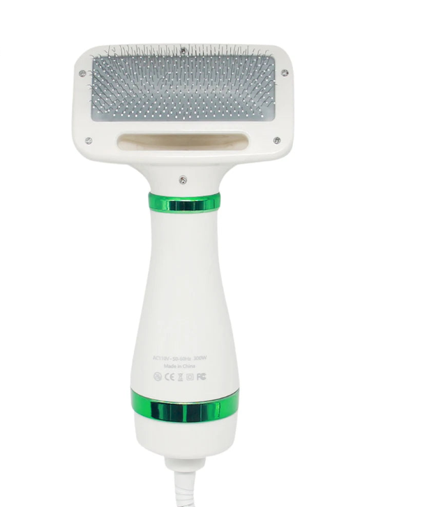 Escova Secadora Pet 2 em 1 – Seca, Desembaraça e Remove Pelos com Conforto e Praticidade