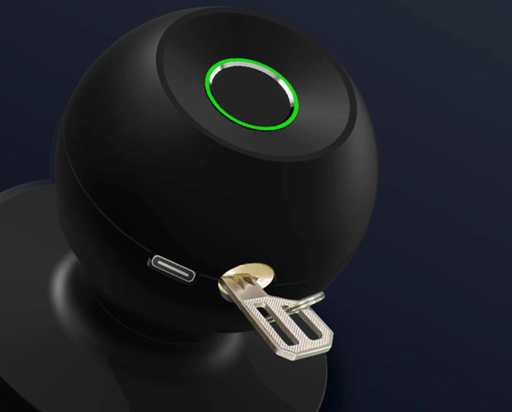 Fechadura Esférica Biométrica Inteligente Bluetooth – Segurança de Alta Tecnologia com Estilo Moderno