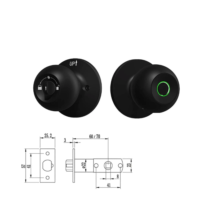Fechadura Esférica Biométrica Inteligente Bluetooth – Segurança de Alta Tecnologia com Estilo Moderno
