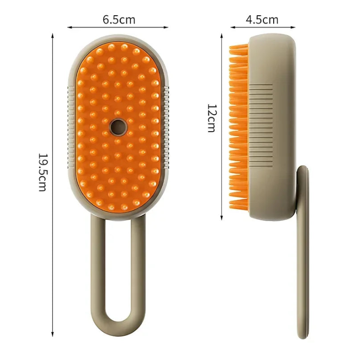 Escova de Vapor para Pets 3 em 1 – Mais Conforto, Menos Nós e Um Pelo Brilhante