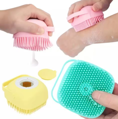 Escova de Silicone para Banho com Dispenser Integrado – Praticidade e Conforto para Toda a Família