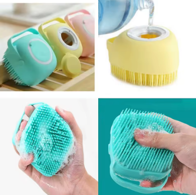 Escova de Silicone para Banho com Dispenser Integrado – Praticidade e Conforto para Toda a Família
