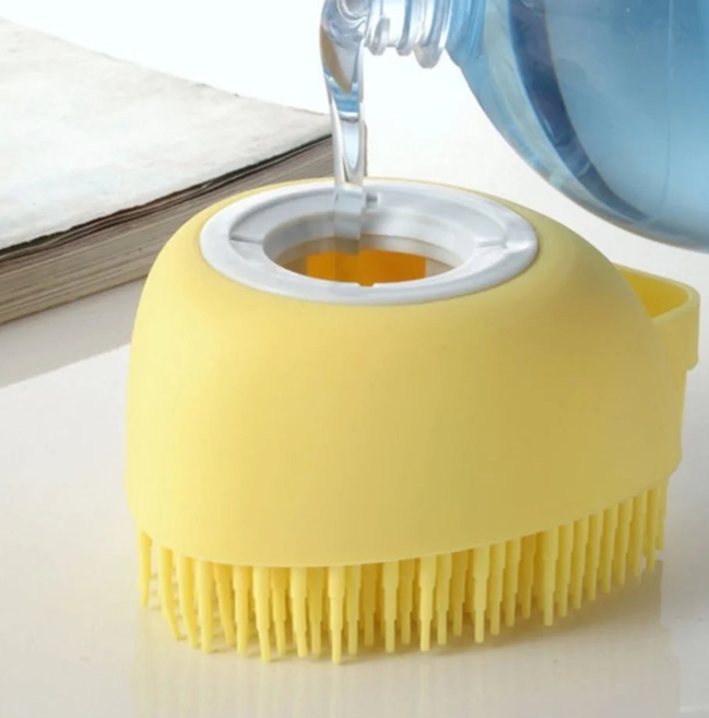 Escova de Silicone para Banho com Dispenser Integrado – Praticidade e Conforto para Toda a Família