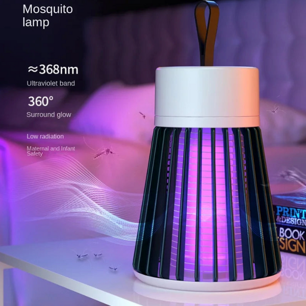 Lâmpada Elétrica Mata-Mosquitos com Luz UV USB Recarregável – Diga Adeus aos Insetos com Segurança e Praticidade