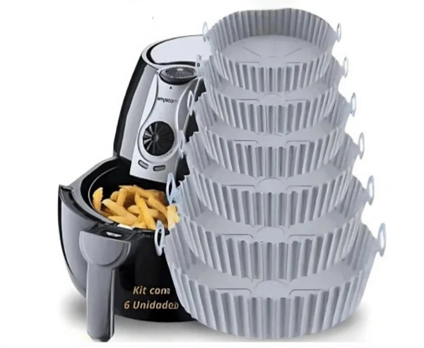 Kit 6 Capas de Silicone para AirFryer e Forno – Praticidade, Saúde e Sabor