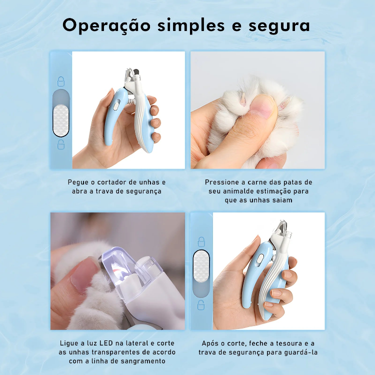 Cortador de Unha com LED para Pets – Segurança, Precisão e Conforto no Cuidado com seu Melhor Amigo