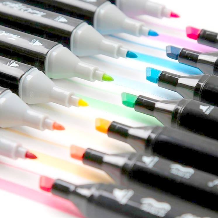 Kit Caneta Colorida Ponta Dupla com Estojo – 48 Cores para Criar Sem Limites