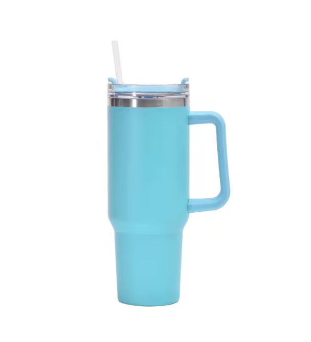 Copo Térmico Quencher 1200ml com Alça e Canudo Azul Claro – Bebidas Sempre na Temperatura Perfeita, Onde Você Estiver
