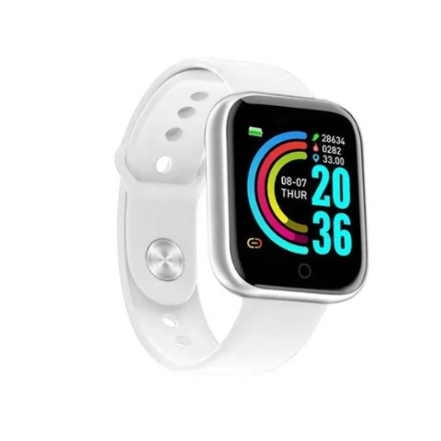 Smartwatch D20 Branco – Estilo, Saúde e Conectividade no Seu Pulso