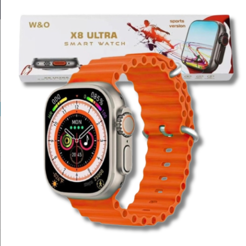 Smartwatch X8 Ultra 49mm Sport Laranja – Tecnologia, Estilo e Desempenho no Seu Pulso