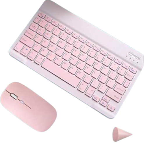 Kit Teclado + Mouse Sem Fio Bluetooth AN-030 Rosa – Estilo, Conectividade e Liberdade para Seu Dia a Dia