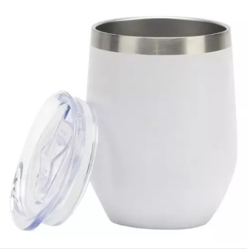 Copo Cuia Térmico Inox com Tampa Antivazamento 360ml – Branco