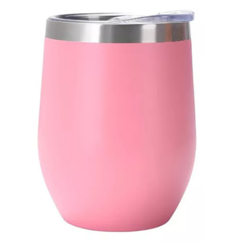 Copo Cuia Térmico Inox com Tampa Antivazamento 360ml – Rosa