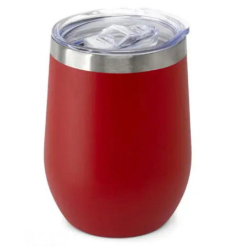 Copo Cuia Térmico Inox com Tampa Antivazamento 360ml – Vermelho