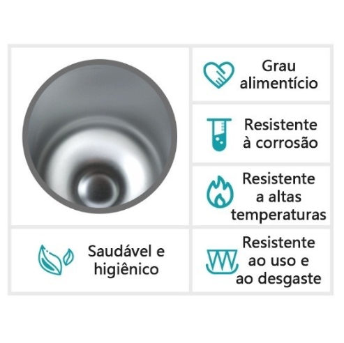 Copo Cuia Térmico Inox com Tampa Antivazamento 360ml – Vermelho