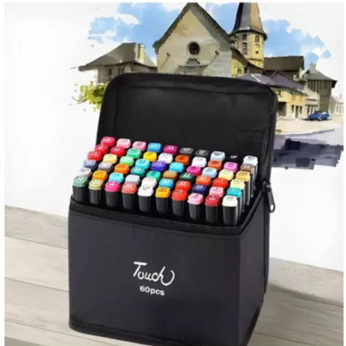 Kit Livro de Colorir + 60 Canetas Dupla Ponta – Tema de Filme (Azul)