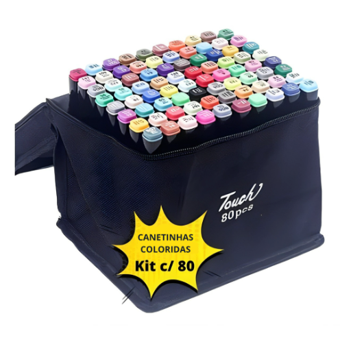 Kit Livro de Colorir + 80 Canetas Dupla Ponta – Tema de Filme (Rosa)