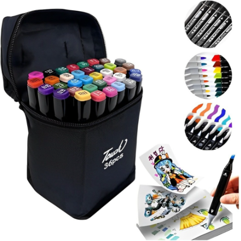 Kit Livro de Colorir + 36 Canetas Dupla Ponta – Tema de Filme (Azul)