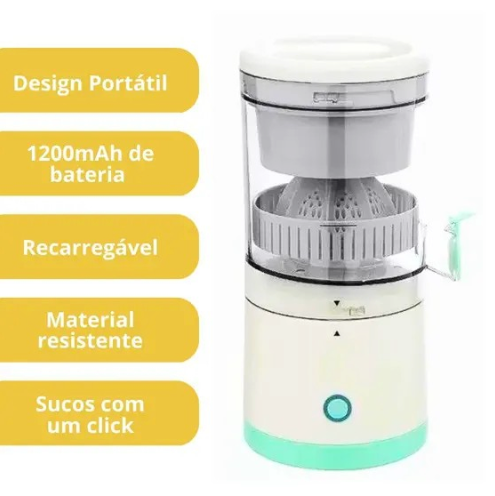 Espremedor de Frutas Mini Automático Recarregável – Portátil, Prático e Moderno