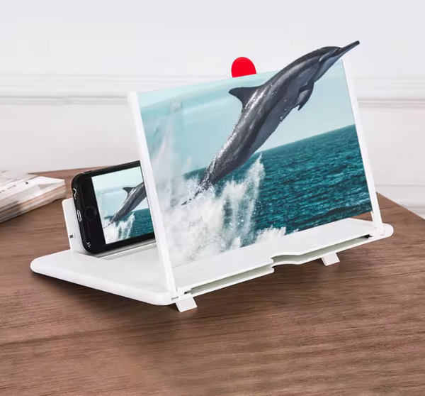 Lupa Ampliadora 3D para Tela de Celular – 12 Polegadas, Branco