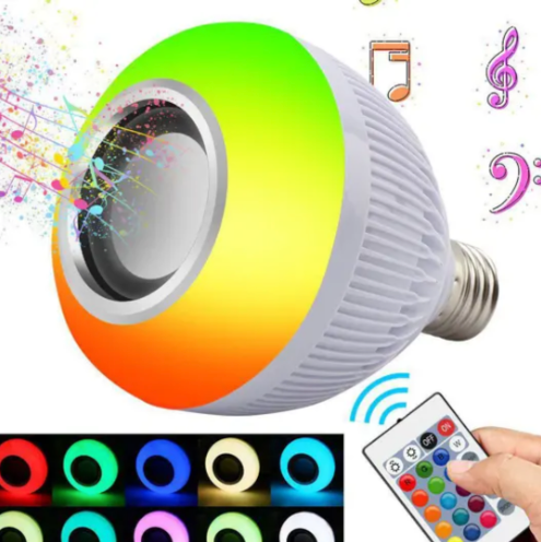 Lâmpada LED Music Bulb 2 em 1 com Bluetooth e Controle Remoto – Luz e Som em Um Só Produto