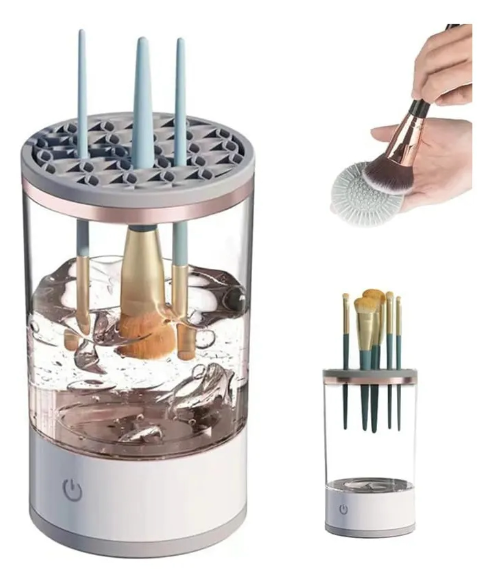Lavador Elétrico de Pincéis de Maquiagem – Limpeza Automática, Rápida e Sem Esforço