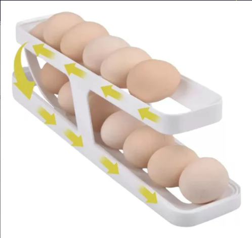Porta Ovos Escorregador 2 Andares Roll Clear Fresh – Mais Organização e Praticidade na Sua Geladeira
